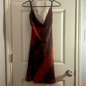 Snake print slip dress